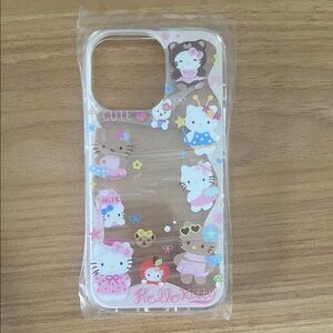 Hello Kitty Transparent iPhone 13 Pro Case with Pink Accents